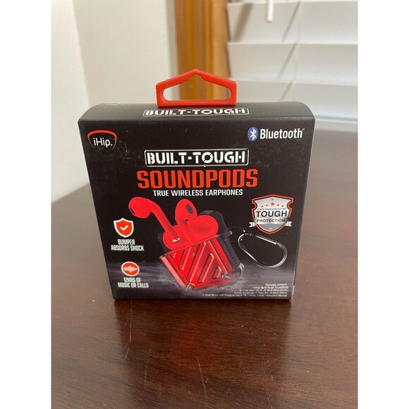 Built-Tough Wireless Headphones "Soundpods" - Red - New - Picture 2 of 3